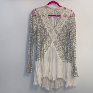 Free people White Lace Long Sleeve Dress